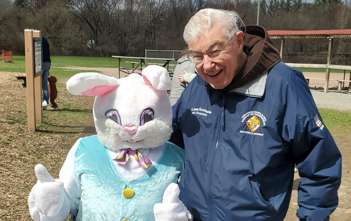 Throughout his evolution as a Franciscan friar, Br. Jeremy Harrington, OFM, has met so many influential people in his travels – and even one famous hare. (Photo courtesy of Br. Jeff)