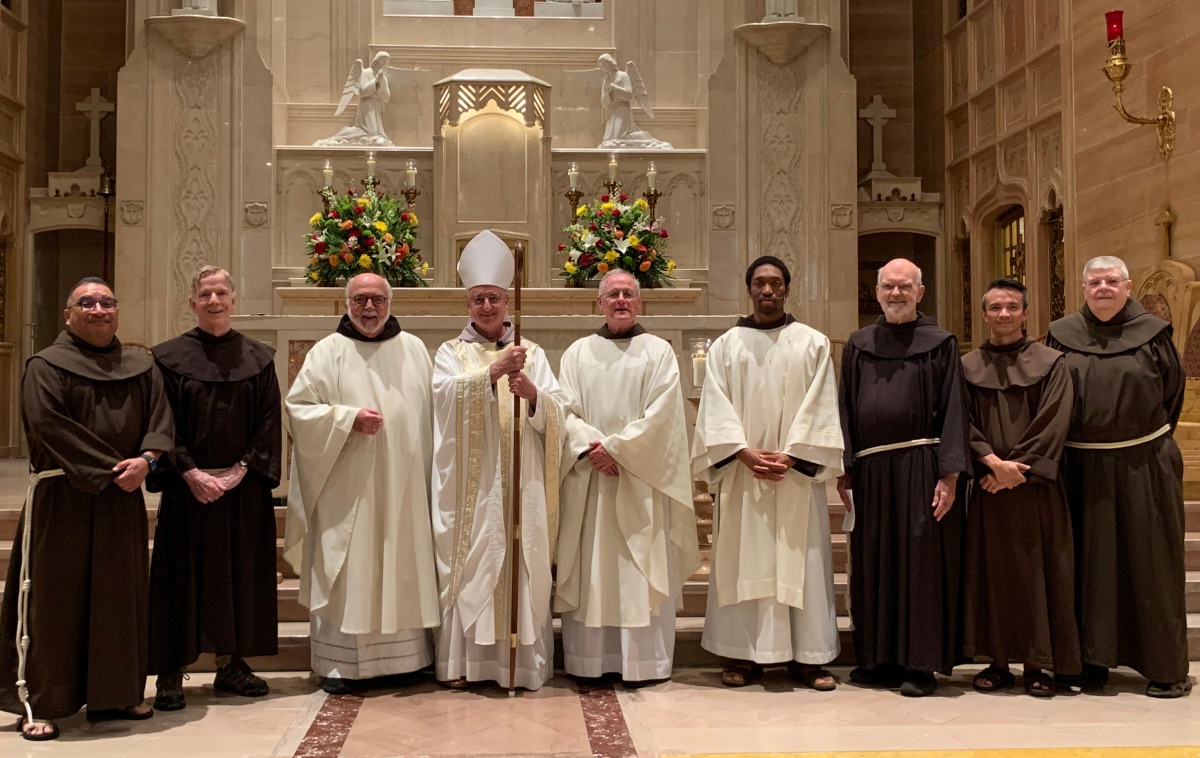 OFM brothers joined Auxiliary Bishop Robert Lombardo, CFR, in celebrating 150 years of ministry at St. Peter’s in the Loop Church. (Photo courtesy of the Province of Our Lady of Guadalupe)
