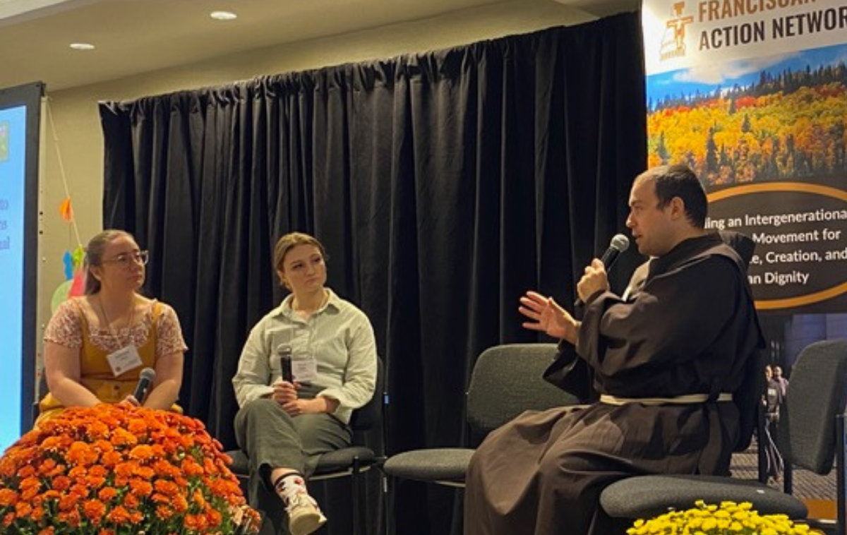 Br. James LaGrutta, OFM, an advocacy associate with the Franciscan Action Network, takes part in a discussion at the Franciscan Justice Leadership Conference in Washington, D.C., in October. He and others had the opportunity to attend congressional hearings as part of their advocacy training experience. (Photo courtesy of Br. James)