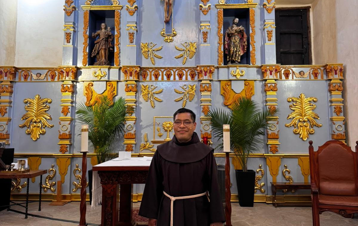 Caption: Br. Manuel Mendoza, OFM, poses for a picture. (Photo by Br. Jose Luis Peralta, OFM)