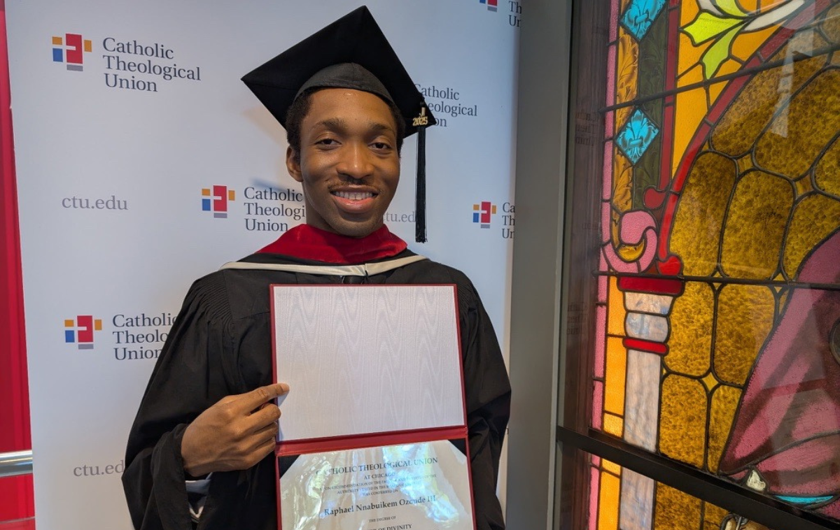 Br. Raphael Ozoude, OFM, recently graduated from Catholic Theological Union in Chicago. (Photo courtesy of Br. Raphael Ozoude, OFM)