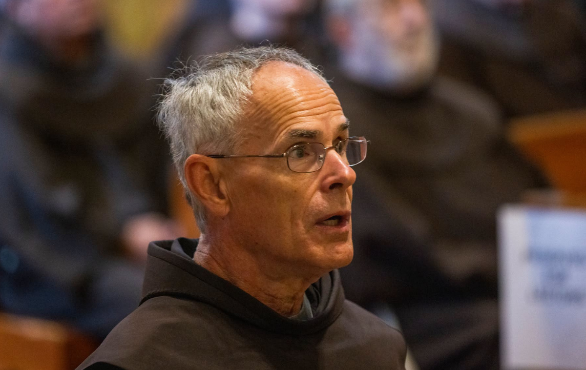 Br. Michael Barrett, OFM, said his service to the homeless at the Fr. Virgil Cordano Center in Santa Barbara was key to his formation. "Witnessing for peace, respect for immigrants, constitutional parameters and American principles on the streets of Santa Barbara was significant," he said. (Photos by Br. Octavio Duran, OFM)
