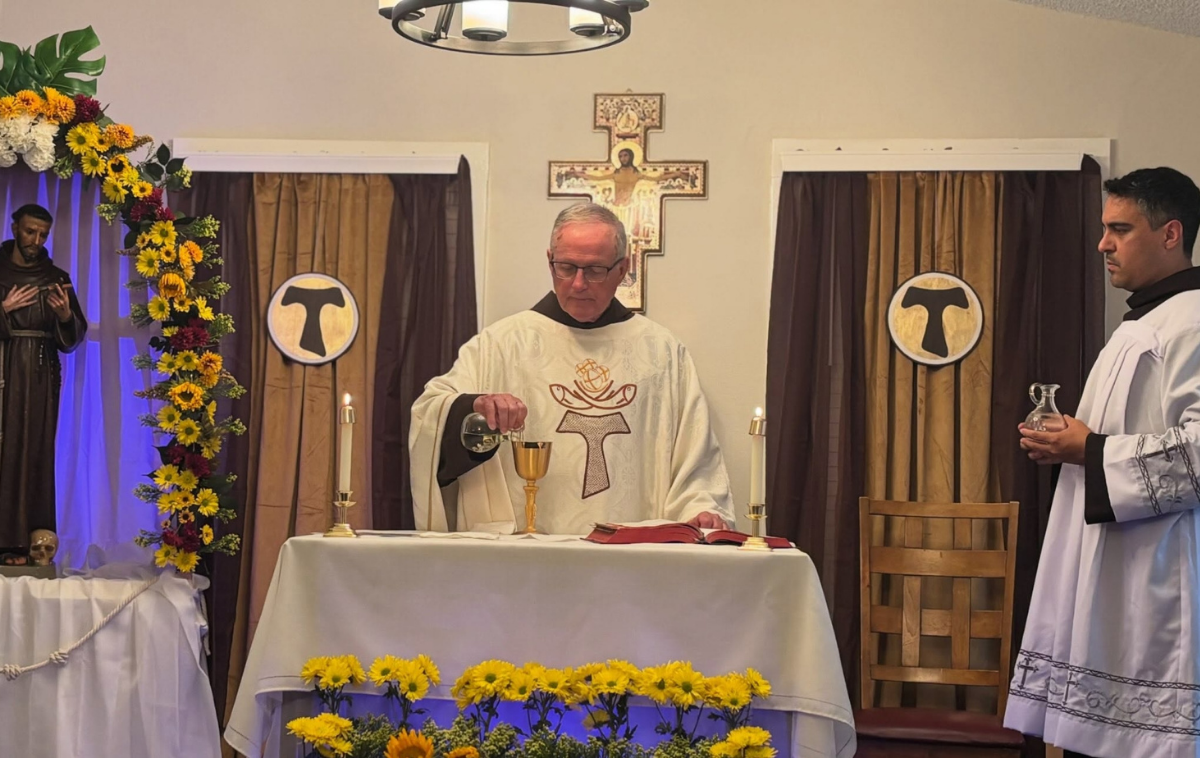 Br. Michael Fowler, OFM, celebrated Mass for the feast of St. Francis. (Photo courtesy of Duns Scotus Friary)