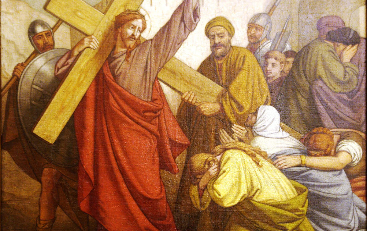 Stations of the Cross number eight, Jesus meets the daughters of Jerusalem. © Yann Forget, CC-BY-SA, Wikimedia Commons  