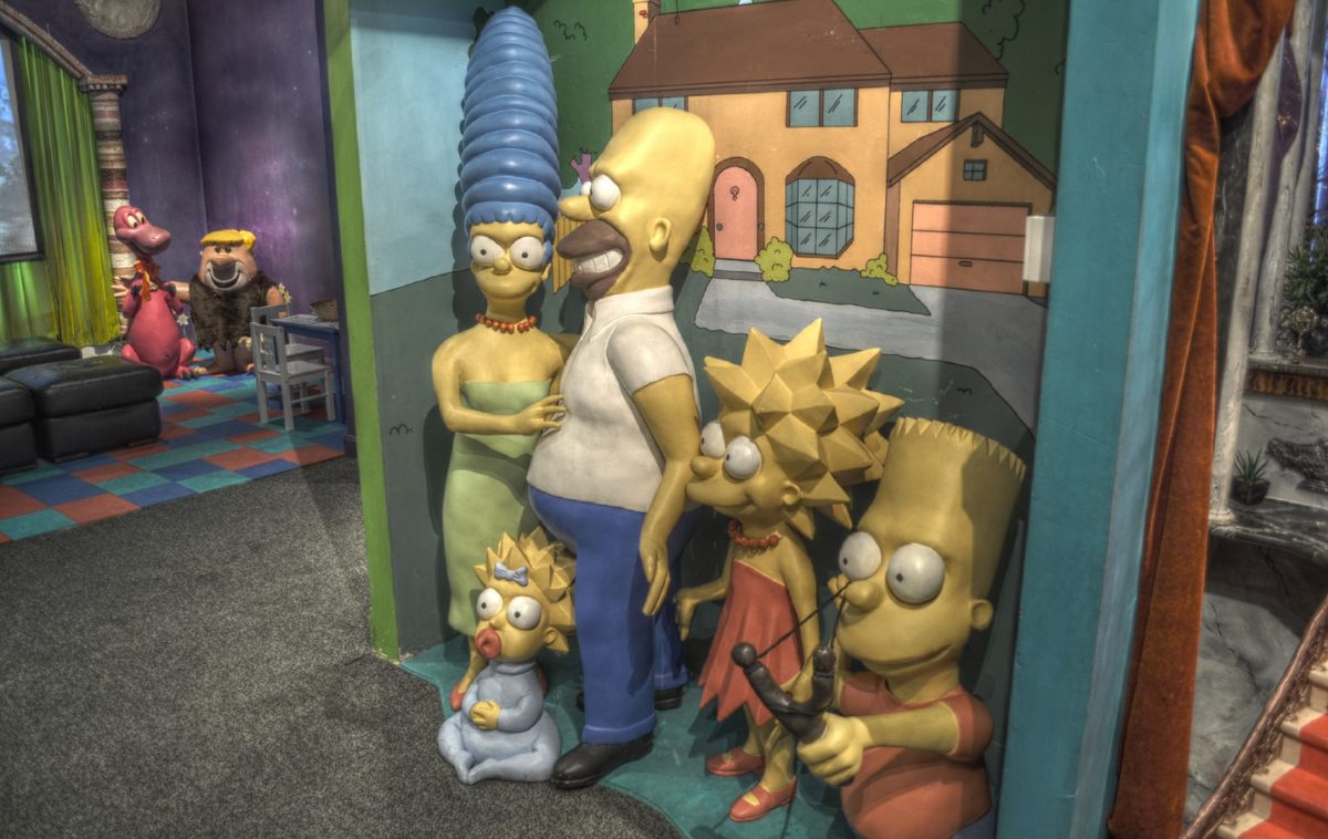 Wax statute of Homer Simpson and his family by Miguel Mendez, Wikimedia Commons 